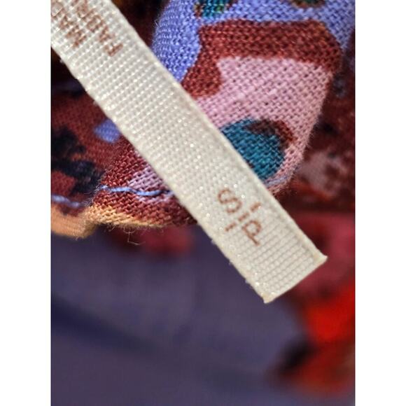 Free People Tunic Top Womens Small Blue Floral Cap Sleeve Drop Waist Crew Neck - Picture 6 of 11